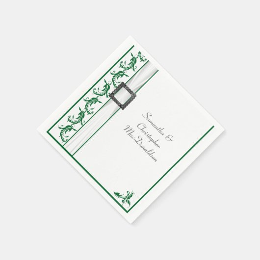 Gewoon groen en wit, traditionele bruiloft servetten (Hoek)