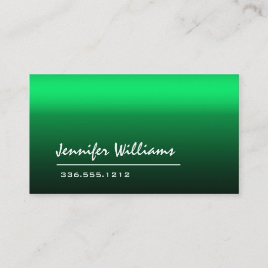 Gewoon groen minimalistisch professioneel Visiteka Visitekaartje (Voorkant)