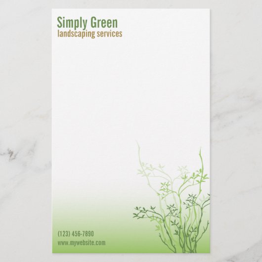 Gewoon groen professioneel zakelijk Briefpapier (Voorkant)