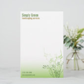 Gewoon groen professioneel zakelijk Briefpapier (Staand voorkant)