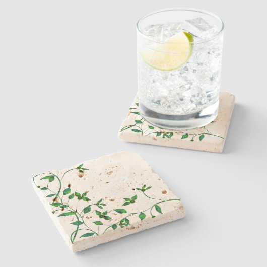 Gewoon groen stenen onderzetter (Zijkant)