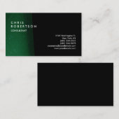 Gewoon groen zwart modern Creatief Visitekaartje (Voorkant / Achterkant)
