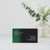 Gewoon groen zwart modern Creatief Visitekaartje (Staand voorkant)