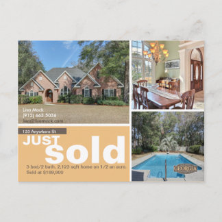 Gewoon grote foto verkocht aankondigingskaart