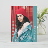 Gewoon haar bruid foto Turquoise Vrijgezellenfeest Kaart (Staand voorkant)