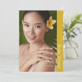 Gewoon haar moderne bruid foto geel Vrijgezellenfe Kaart (Staand voorkant)