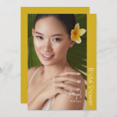 Gewoon haar moderne bruid foto geel Vrijgezellenfe Kaart (Voorkant / Achterkant)