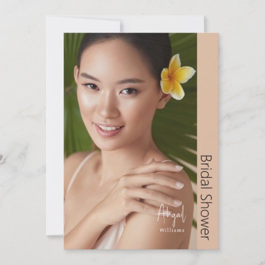 Gewoon haar moderne bruidfoto Beige Vrijgezellenfe Kaart (Voorkant)