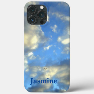 Gewoon handgeschreven eigen naam Blauwe hemelwolke Case-Mate iPhone Case