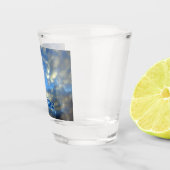Gewoon handgeschreven eigen naam Blauwe hemelwolke Shot Glas (Rechts)