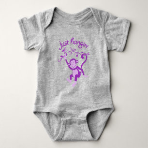 Gewoon hangen 'funky aap dier baby kleding romper