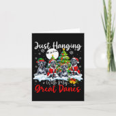Gewoon hangen met mijn Grote Denen Kerstman Drie Kaart (Voorkant)