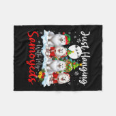 Gewoon hangen met mijn Samoyeds Xmas Three Santa D Fleece Deken (Voorkant (Horizontaal))