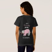Gewoon hangen rond luiaard roze t-shirt (Achterkant volledig)