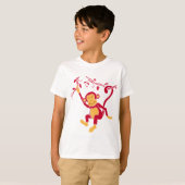 Gewoon hangend funky rood aap grafisch t-shirt (Voorkant volledig)