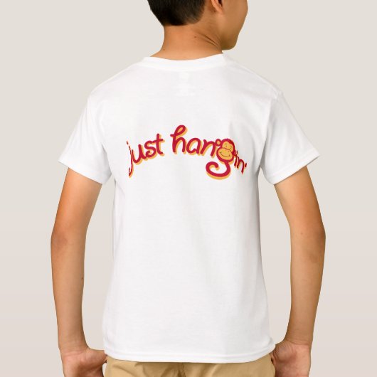 Gewoon hangend funky rood aap grafisch t-shirt (Achterkant)