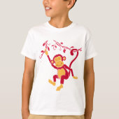 Gewoon hangend funky rood aap grafisch t-shirt (Voorkant)