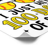 Gewoon Happy 100 Dagen School Softbal Rommelige B Poster (Hoek)