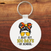 Gewoon Happy 100 Dagen School Softbal Rommelige B Sleutelhanger (Voorkant)