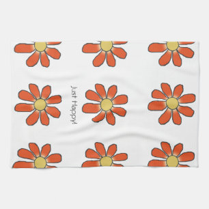GEWOON HAPPY Graphic Floral Pattern Theedoek