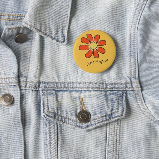 GEWOON HAPPY Red Graphical Flower Ronde Button 5,7 Cm (In situ)