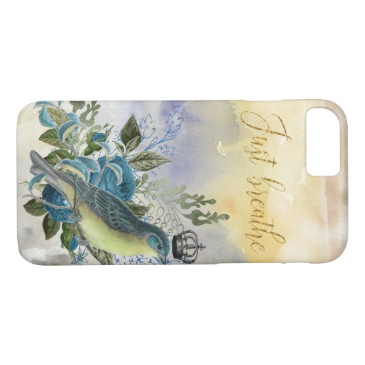 Gewoon het blauwe vogelcollage Case-Mate iPhone case (Achterkant (Horizontaal))