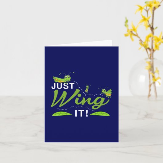 Gewoon het winnen - Grasshouper houdt het Proberen Kaart (Gele Bloem)