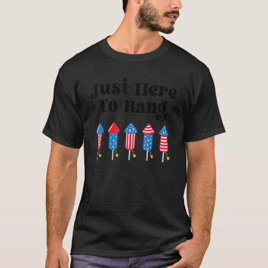 Gewoon hier om 4 juli vuurwerk 2 te verbannen t-shirt (Voorkant)