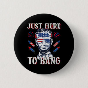 Gewoon hier om Abraham Lincoln 4 juli vuurwerk te Ronde Button 5,7 Cm