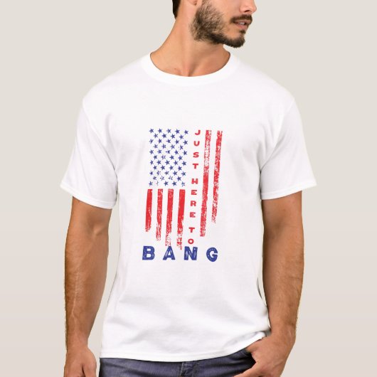 Gewoon hier om Amerikaanse honkbal te knallen 4 ju T-shirt (Voorkant)