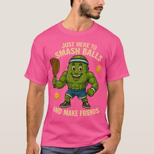 Gewoon hier om ballen te slaan en vrienden grappig t-shirt (Voorkant)