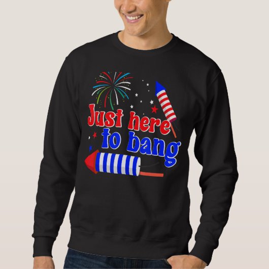 Gewoon hier om het Amerikaanse vlagvuurwerk op de Trui (Voorkant)