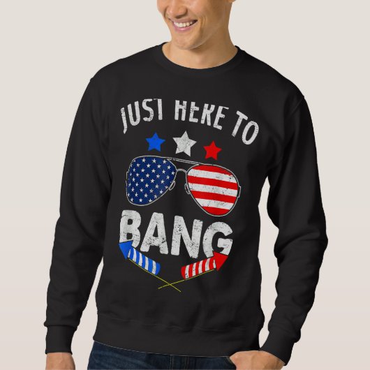 Gewoon hier om het Amerikaanse vlagvuurwerk op de Trui (Voorkant)