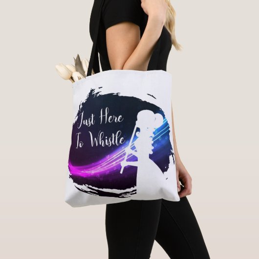 'Gewoon hier om te fluiten' schouderdere Canvas ta Tote Bag (Dichtbij)