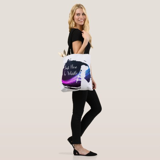 'Gewoon hier om te fluiten' schouderdere Canvas ta Tote Bag (Op model)