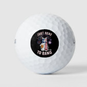Gewoon hier om te knallen USA vlag bier kat lover  Golfballen (Voorkant)