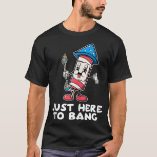 Gewoon hier om vuurwerk te blokkeren op 4 juli gra t-shirt