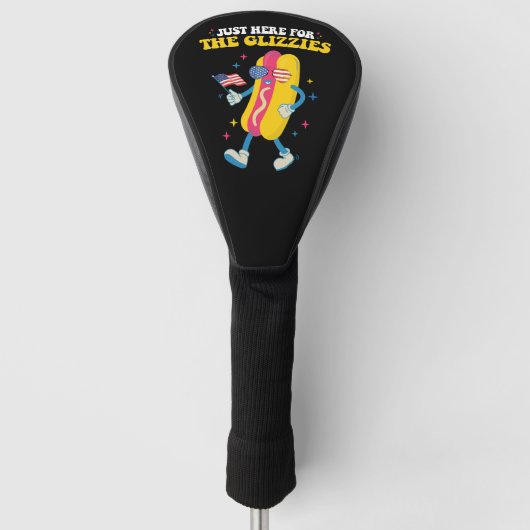 Gewoon hier voor de Glizzies Grappig 4 juli Golfheadcover (Voorkant)