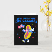 Gewoon hier voor de Glizzies Grappig Fourth of Jul Kaart (Gele Bloem)