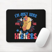 Gewoon hier voor de Weiners 4th of July Funny Hot Muismat (Met muis)