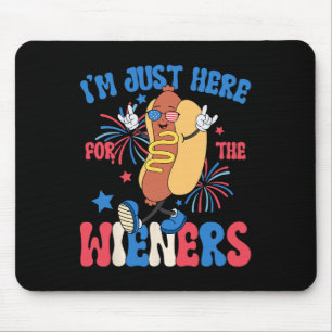 Gewoon hier voor de Weiners 4th of July Funny Hot Muismat