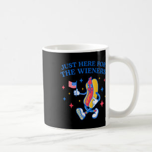 Gewoon hier voor de Wieners 4 juli Hot Dog 4 Koffiemok
