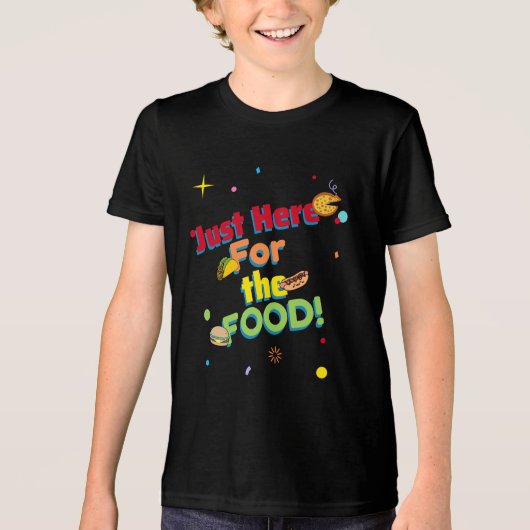 Gewoon hier voor het eten! humoristisch Tri-Blend shirt (Voorkant)