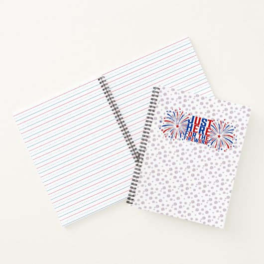 Gewoon hier voor het vuurwerk grappig voor een paa notitieboek (Binnen)