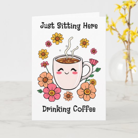 Gewoon hier zitten en aan je denken kaart (Gele Bloem)