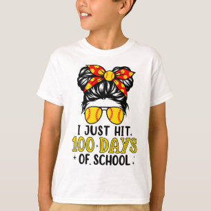 Gewoon Hit Happy 100 Dagen van School Softbal Mess T-shirt
