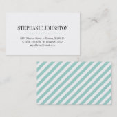 Gewoon hoge mode blauwgroen streep persoonlijk bel visitekaartje (Voorkant / Achterkant)