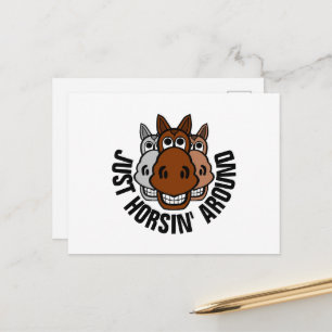Gewoon Horsin, rond, paard Briefkaart