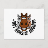 Gewoon Horsin, rond, paard Briefkaart (Voorkant)