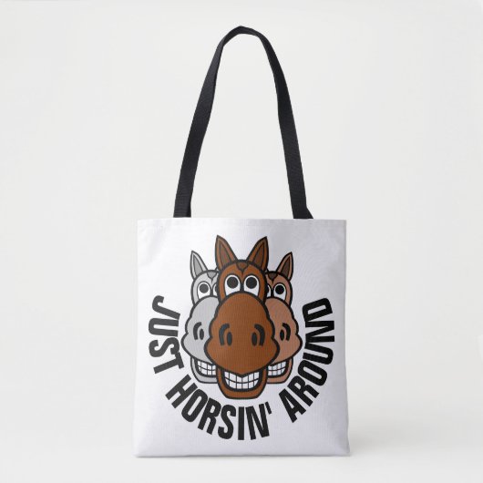 Gewoon Horsin, rond, paard Tote Bag (Voorkant)